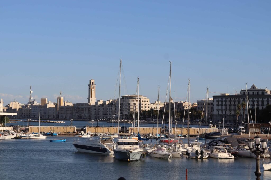 Walking along the waterfront in Bari