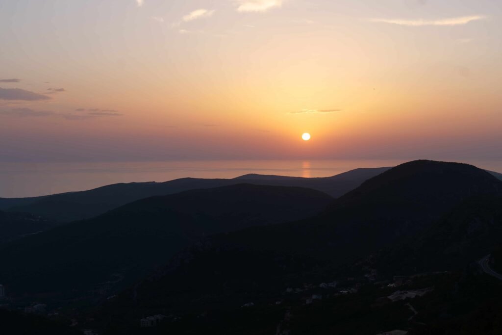 The sunset over Budva