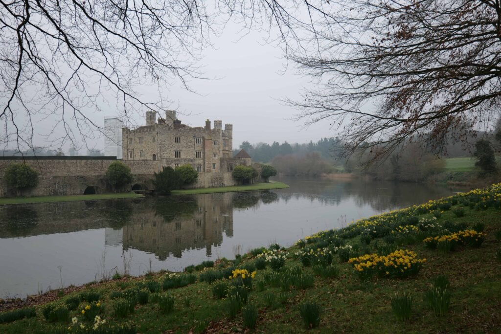 Leeds Castle perfectly reflected in the moat