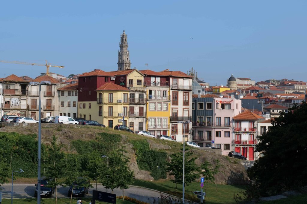 Porto's colourful buildings from the miradouro!