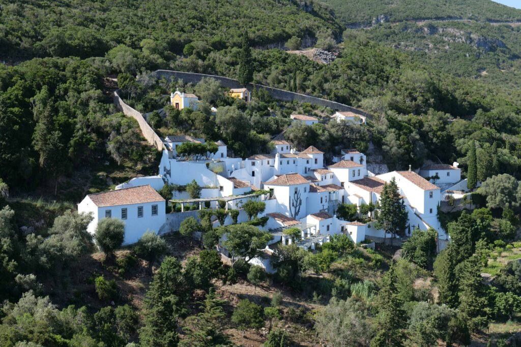 Looking down on the Convent of Our Lady of Arrábida