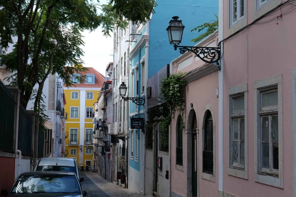 Colourful streets in Alfama