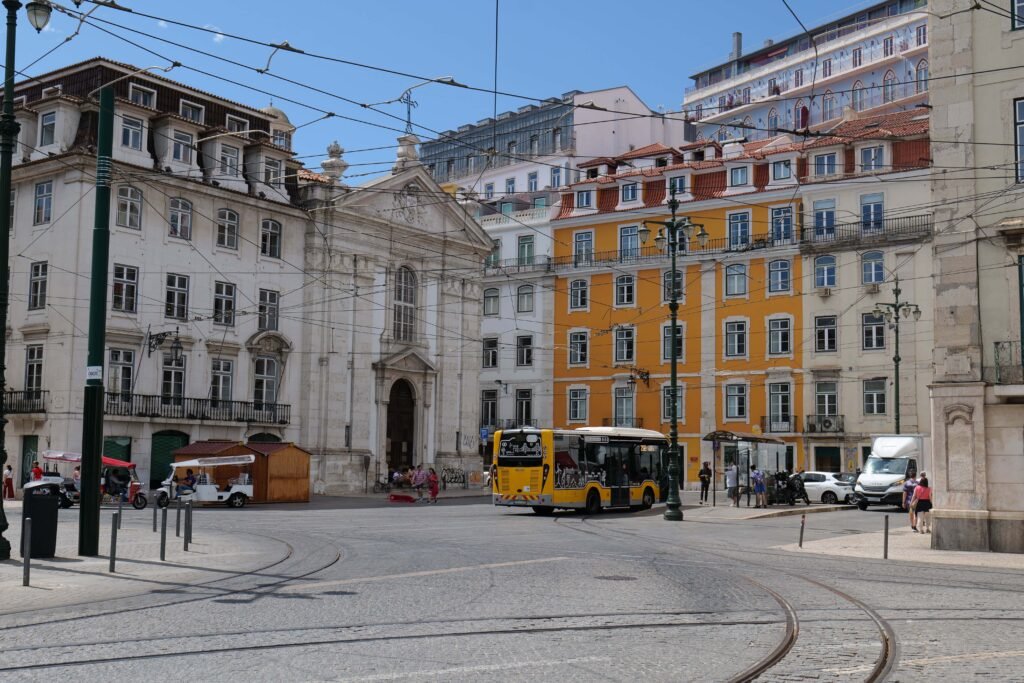 The Baixa neighbourhood in Lisbon, where I stayed!