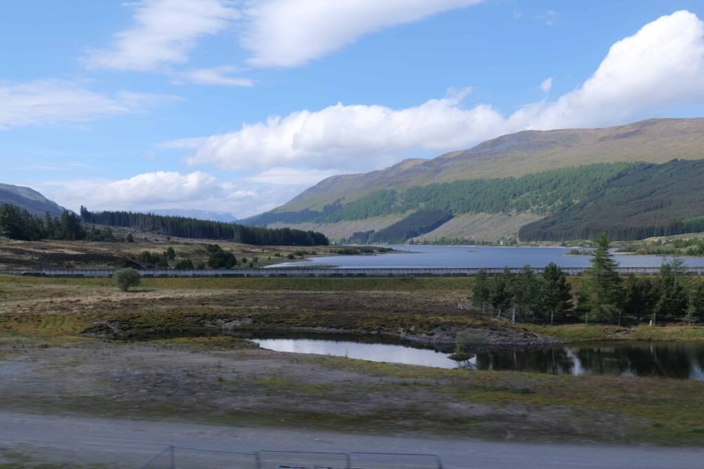 Passing beautiful Highland scenery on the train!