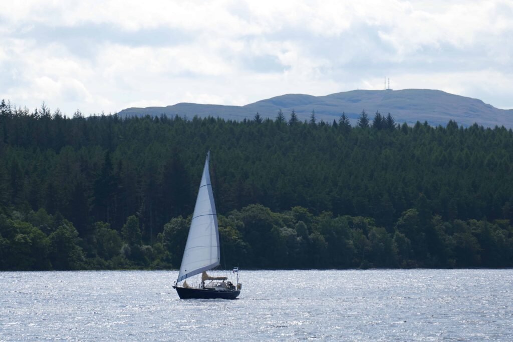 Sailing on Loch Ness during my Scottish Highlands itinerary without a car!