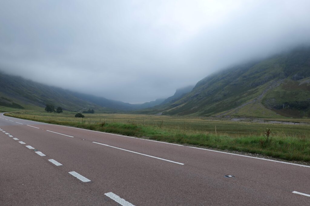Driving towards the valley for a perfect one day in Glencoe!