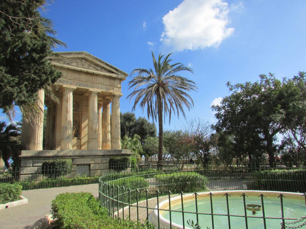 The Lower Barrakka Gardens in the heart of Valletta